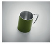 Двустенна чаша Blent, Дръжка карабинер, Неръждаема стомана, 11X8.5см, 300мл, Зелен