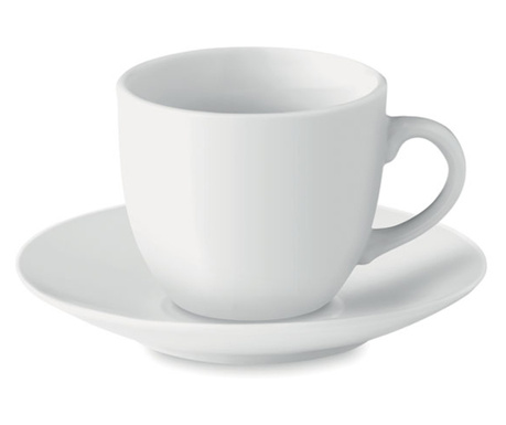 Чаша за еспресо Cup, чинийка, Ø6X 5 см, 80мл, Бял