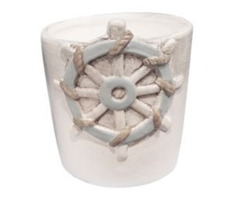 Ghiveci ceramica cu model marin, 8x7x9 cm