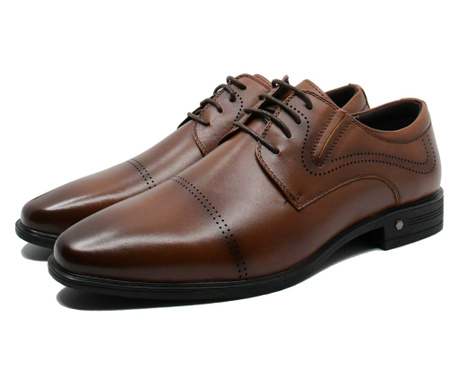 Pantofi maro eleganți Eldemas din piele naturala-41 EU