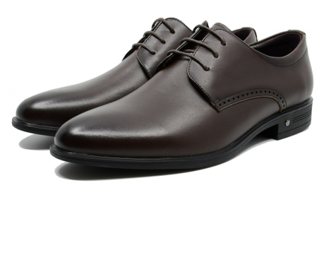 Pantofi eleganți Eldemas maro cafea din piele naturală-44 EU