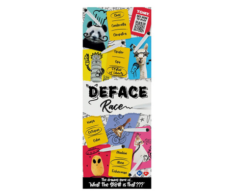Tomy Games игра с карти Преобрази и Отгатни Deface Race, 8г+, T73419