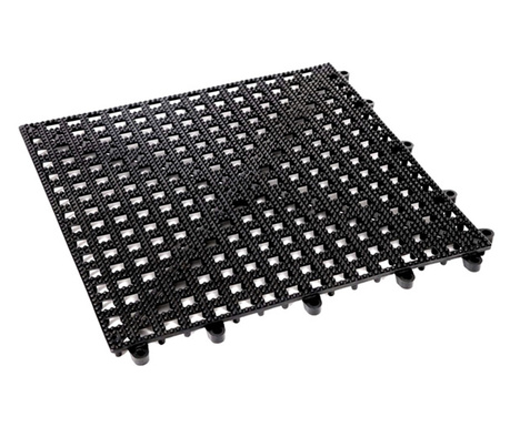 RAKI Bar mat/covor bar antiderapant pentru pahare, 32x32xh1,5cm, plastic, negru
