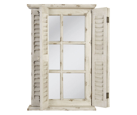 Antikolt fehér fa fali tükör 46x7x71 cm