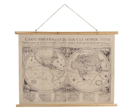 Tekstilna zidna dekoracija Karta svijeta 100x2x75 cm