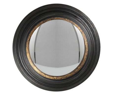 Zidno zlatno crno drveno ogledalo 38x4 cm
