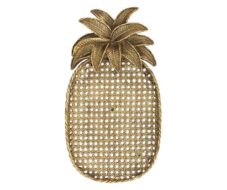 Ananas zlatni pladanj od poliresina 40x22x4 cm