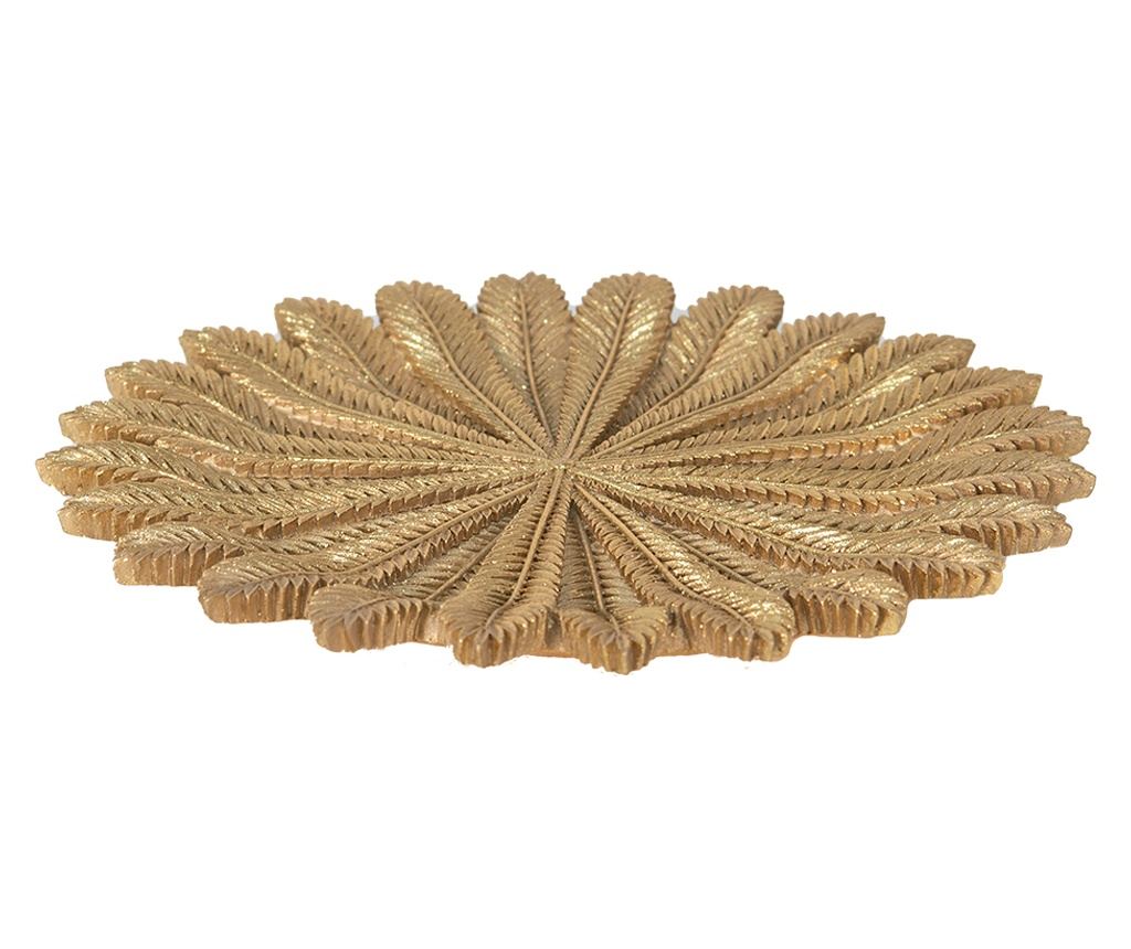 Zlatni ukrasni pladanj od polirezina 25x1 cm - 2