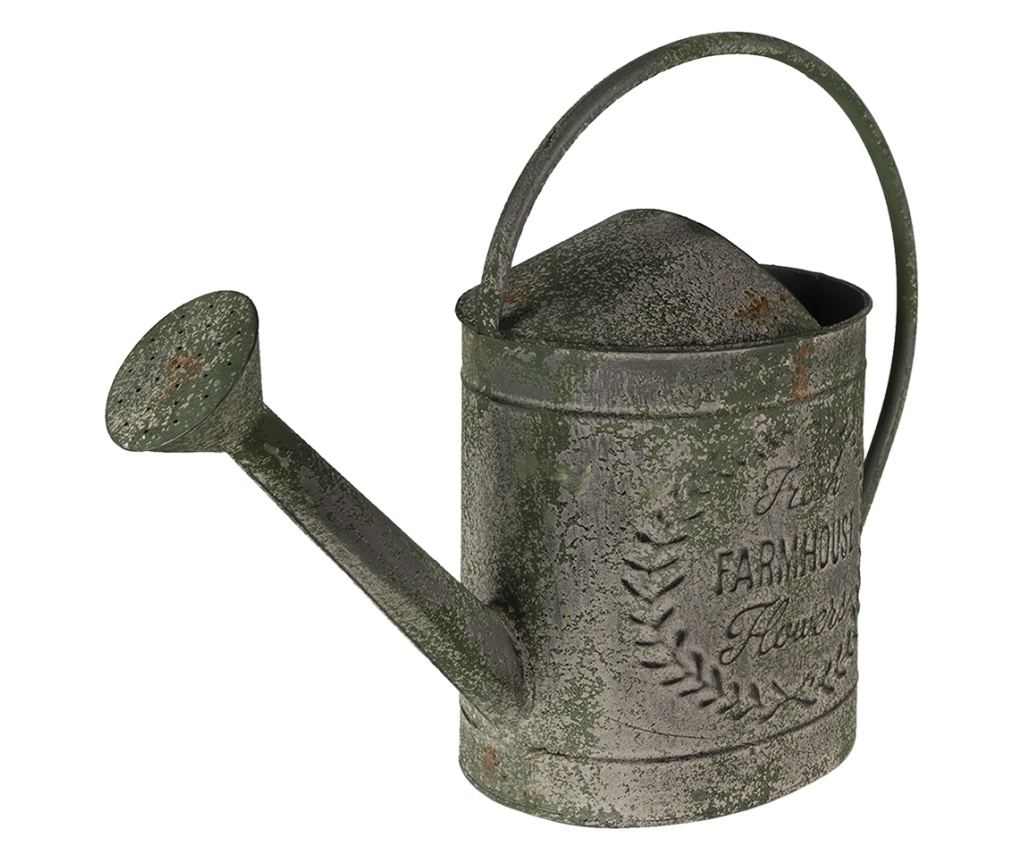 Ukrasna metalna kanta za zalijevanje siva i zelena 49x18x37 cm - 3