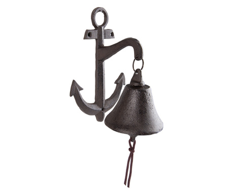 Smeđe željezno zidno zvono 13x14x22 cm