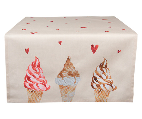 Ice Creams pamut asztali futószalag 50x140 cm