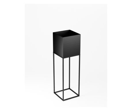 Suport ghiveci flori Lorient M din metal, negru, 19x19x67 cm, cod 111002