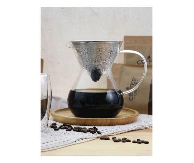 Infusor MPL cafea/ceai, sticla, infusor inox, 11x17 cm, 0.8 litri