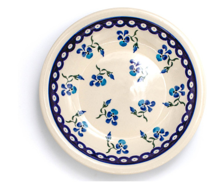 Farfurie adanca, rotunda Spring, ceramica smaltuita, pictata manual, 22,2 cm, Zaliano