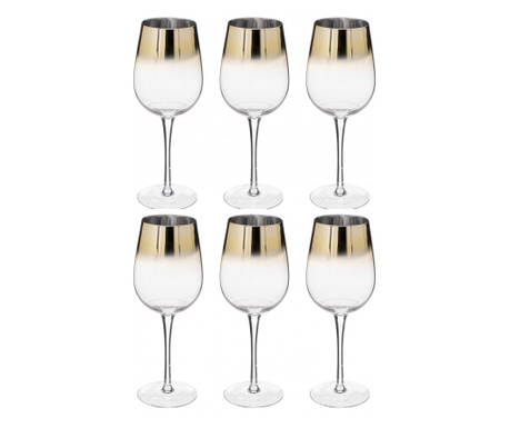 Set 6 pahare vin Arya, sticla, 380 ml, 8,5 x H 23 cm