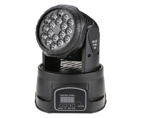 IdeallStore® színes LED-es reflektor, Light Madness, fényjátékok, 70W, 18 fényforrás, fekete