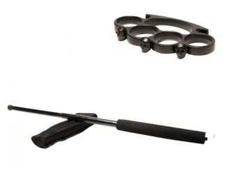 Crni set teleskopskih štapova 50 cm + crna kutija za lubanju
