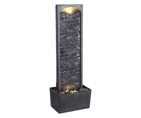 Fantana Cu Finisaj De Piatra, Teamson Home, Led, 98Cm, Gri/Negru