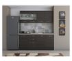 Bucatarie Alfa 180, cu vitrina, wenge, blat termic travertin