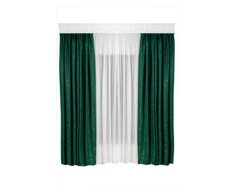 2 félátlátszatlan függönyből álló készlet, zöld, DolceSara035, peremmel, 300x250