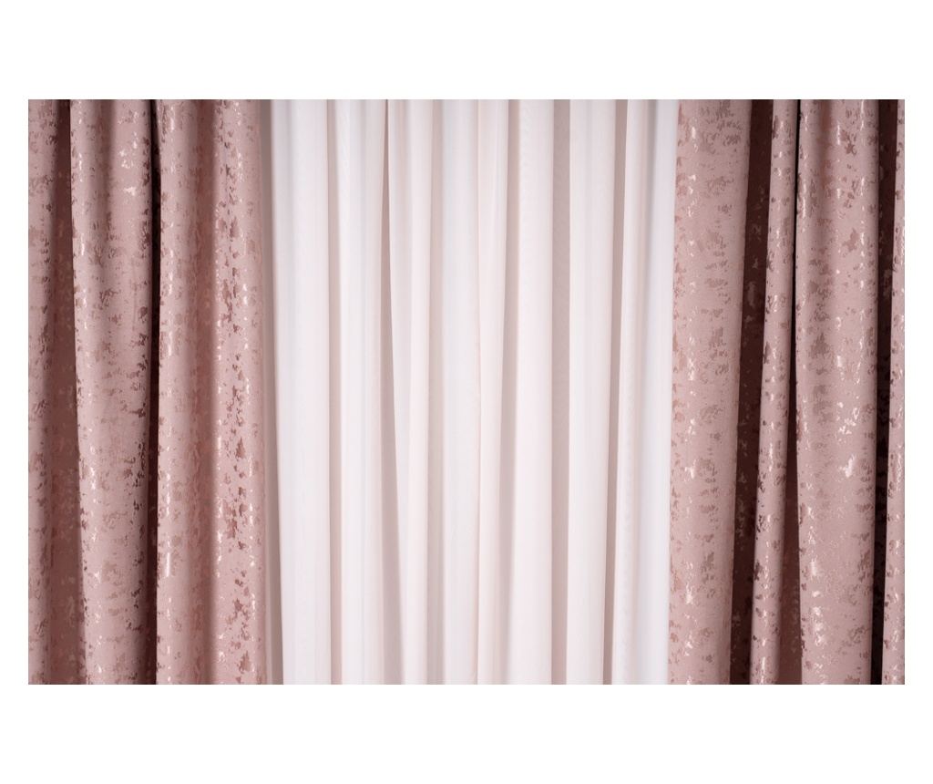 Set de 2 draperii semiopace,roz,DolceSara040,cu rejansa,400x250 - 3
