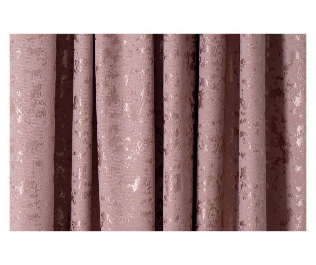 Set de 2 draperii semiopace,roz,DolceSara040,cu rejansa,400x250 - 4