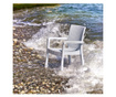 RAKI MARKIZ Set 4 scaune cu brate albe, plastic aspect ratan, 57х57хh87cm