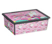 Кутия за съхранение, 25 л, С капак, Дизайн на еднорог, Пластмаса, 52,5х37х17,5 см, Розов