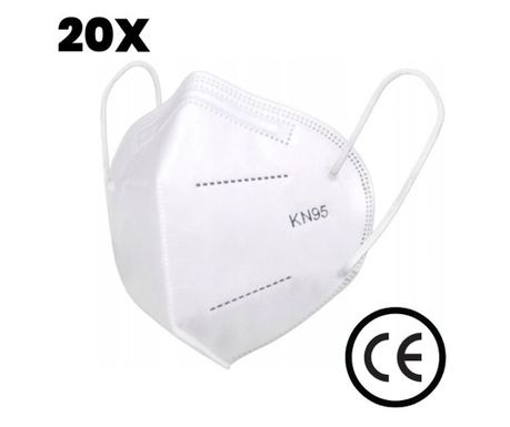 20 darabos védőmaszk készlet, FFP2, KN95, 5 réteg, CE0598