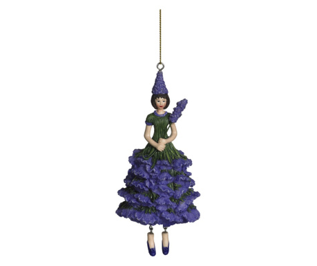 Figurina cu agatatoare Flower Girl Lavanda, 13 cm