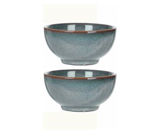 Set 2 boluri ceramice, verde/turcoaz