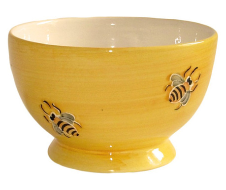 Cana ceramica jumbo, model albine, galben, 600 ml