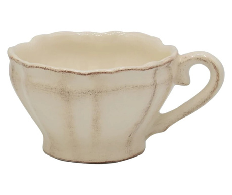 Cana ceramica pentru cafea, crem, Romantik, 150 ml