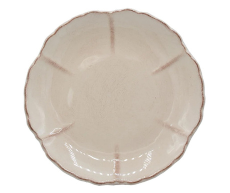 Farfurie ceramica desert, crem, 22 cm, Romantik