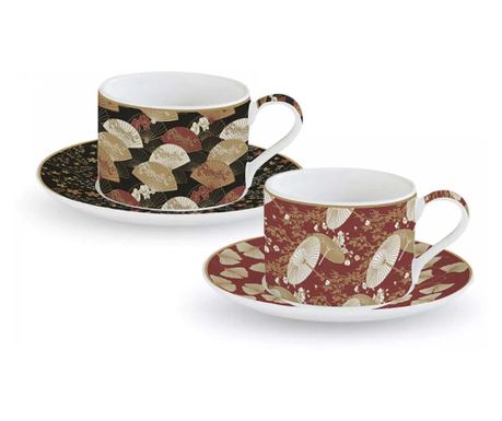 Porcelán teás csésze aljjal 2 személyes Coffee Mania Kimono