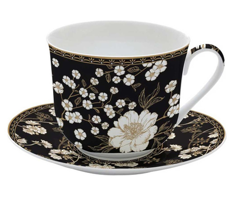 Porcelán nagy reggeliző csésze 400 ml Coffee Mania Art Deco & Flowers