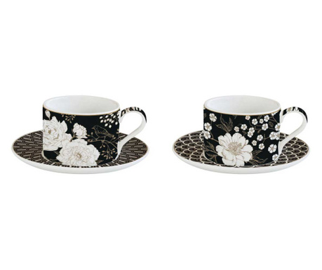 Porcelán teás csésze két személyes Coffee Mania Art Deco & Flowers
