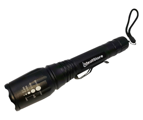 IdeallStore® LED zseblámpa, Tracking Friend, 3 világítási mód, zoom funkció, töltő mellékelve