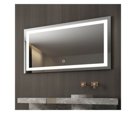 Oglinda baie, sistem iluminare LED, IP44, 100x70cm, D4227, Dezaburire, Touch