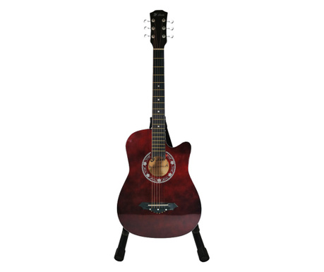 Класическа китара IdeallStore®, 95 см, дърво, фрак, череша, с включена стойка