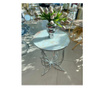 Klub stolić "Cvijeće, srebrno bijela boja, 49x60h cm"