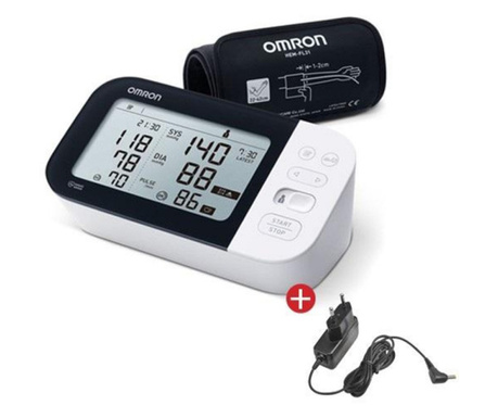 Апарат за кръвно Omron M7 Intelli, Автоматичен, Голям екран, Памет, Осредняван, Bluetooth App, Черен
