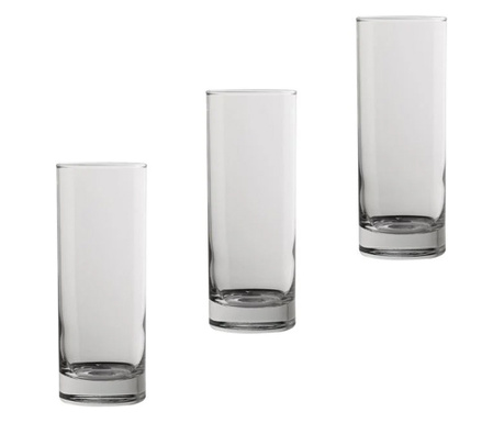 Комплект чаши Uniglass, 3 бр, Стъкло, 6х16 см, 325 мл, Прозрачен