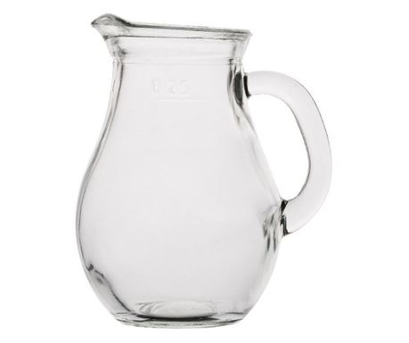 Стъклена кана, Дръжка, Стъкло, 8х12 см, 250 мл, Прозрачен