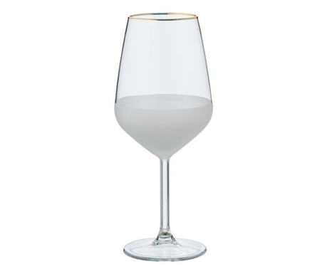 Стъклена чаша, За вино, Стъкло, 6,5х22 см, 490 мл, Прозрачен/Бял