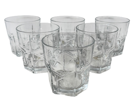 Комплект чаши, Без дръжка, За аперитиви, 3D чаша, 7.5x8 cm, 150 ml, 6 броя, Прозрачни