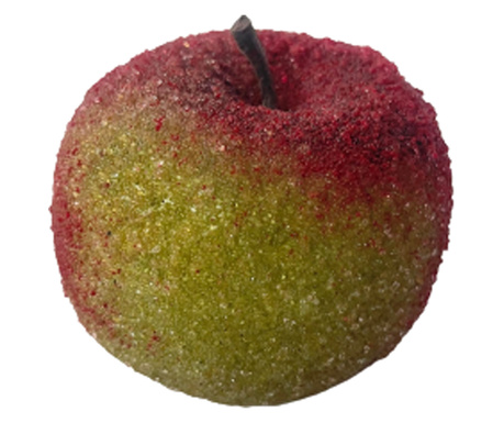 Плод на ябълка, Декоративен предмет, Пластмаса, 6x6x7 cm, Кленово червено/зелено