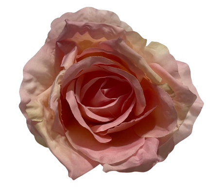Брошка роза, Ръчна Изработка, Изявление, 3 в 1, Клипове коса и елече цвете, 3D цвете, Текстил, Метал 12x12x11 см, Светло розово