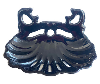 Savoniera vintage, Uni, Zománcozott fém, 12x9x6 cm, Fekete