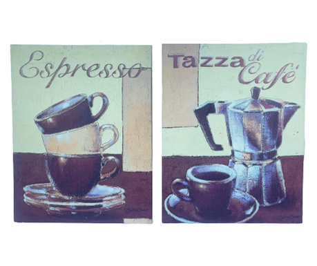 Espresso/Tazza cadfe, Bár, vászon, 35x28x2 cm, 2 db
